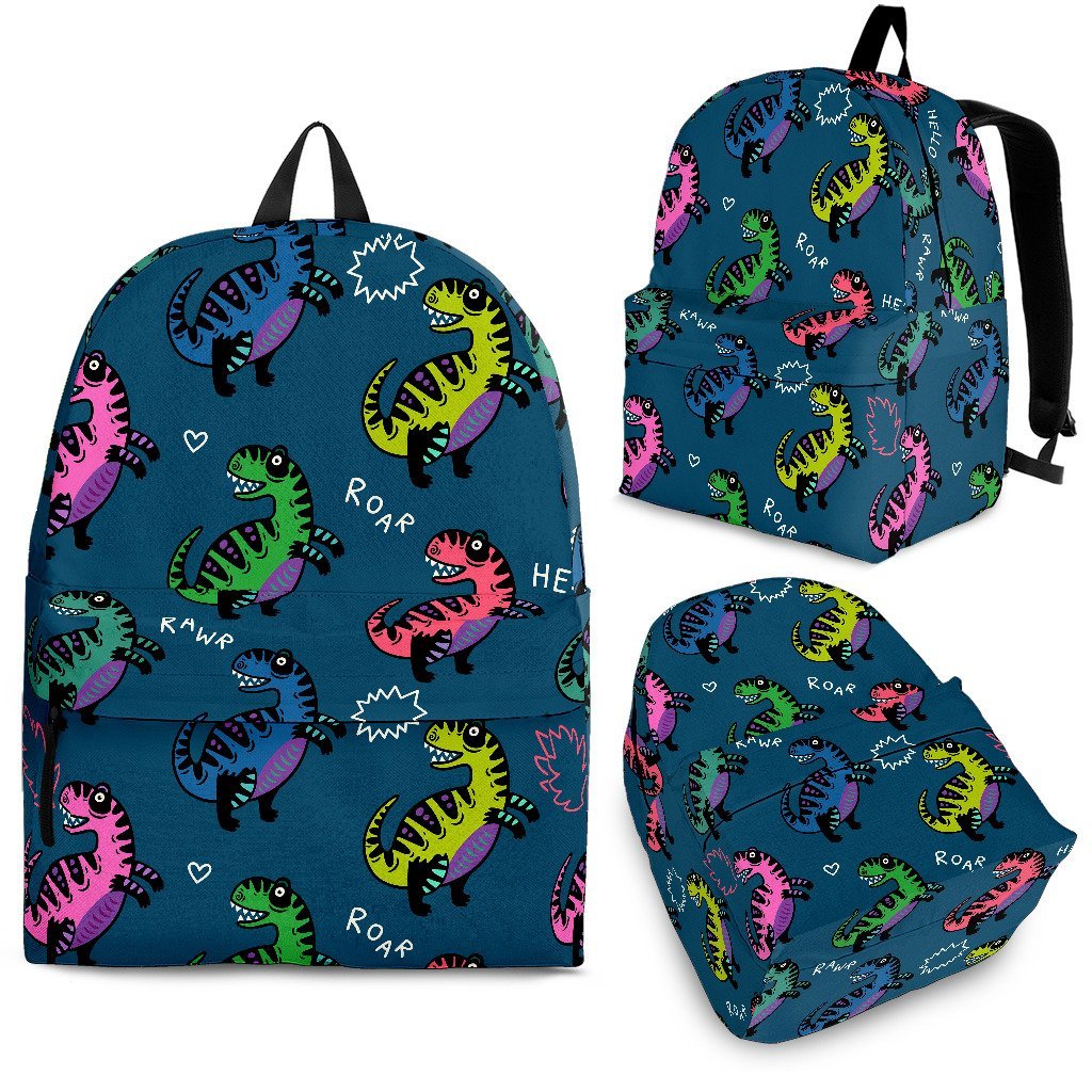 T rex Dinosaur Print Pattern Premium Backpack-grizzshop