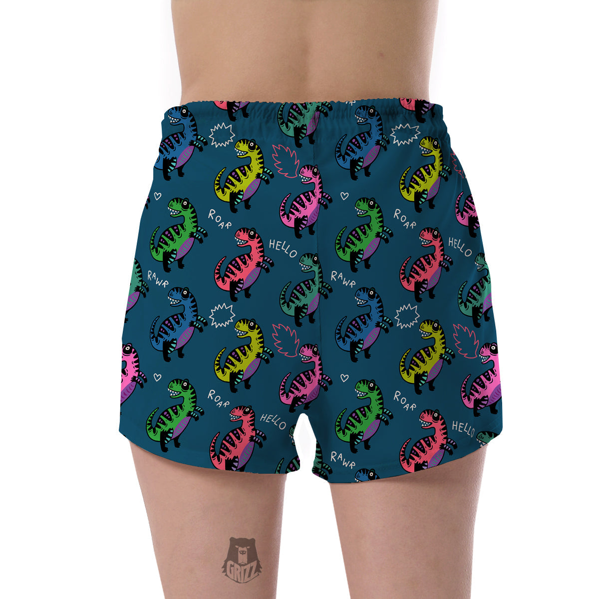 T rex Dinosaur Print Pattern Women's Shorts-grizzshop