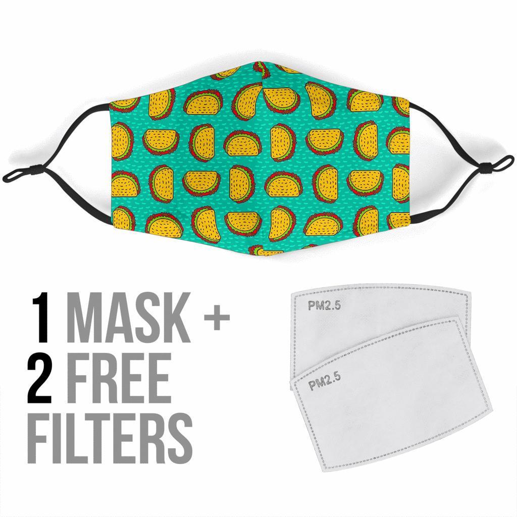 Taco Print Pattern Face Mask-grizzshop