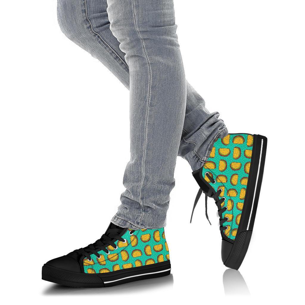 Taco Print Pattern Men Women's High Top Shoes-grizzshop