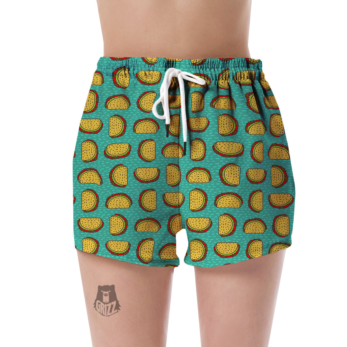 Taco Print Pattern Women's Shorts-grizzshop