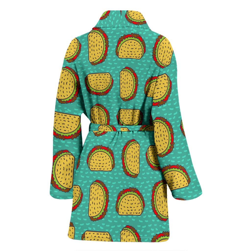 Taco Print Pattern Print Women Long Robe-grizzshop