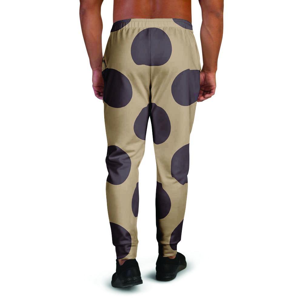 Tan And Black Polka Dot Men's Joggers-grizzshop