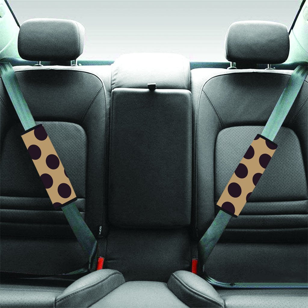 Tan And Black Polka Dot Seat Belt Cover-grizzshop