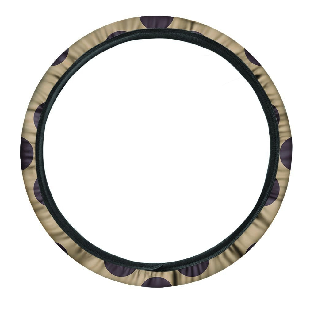 Tan And Black Polka Dot Steering Wheel Cover-grizzshop
