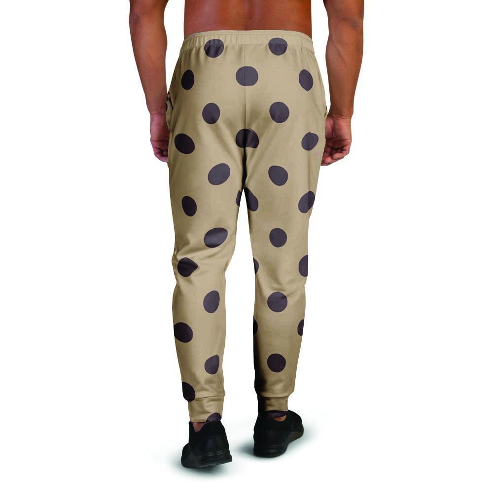 Tan And Black Tiny Polka Dot Men's Joggers-grizzshop
