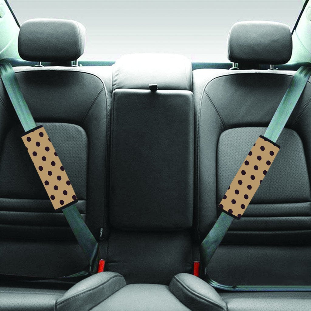 Tan And Black Tiny Polka Dot Seat Belt Cover-grizzshop