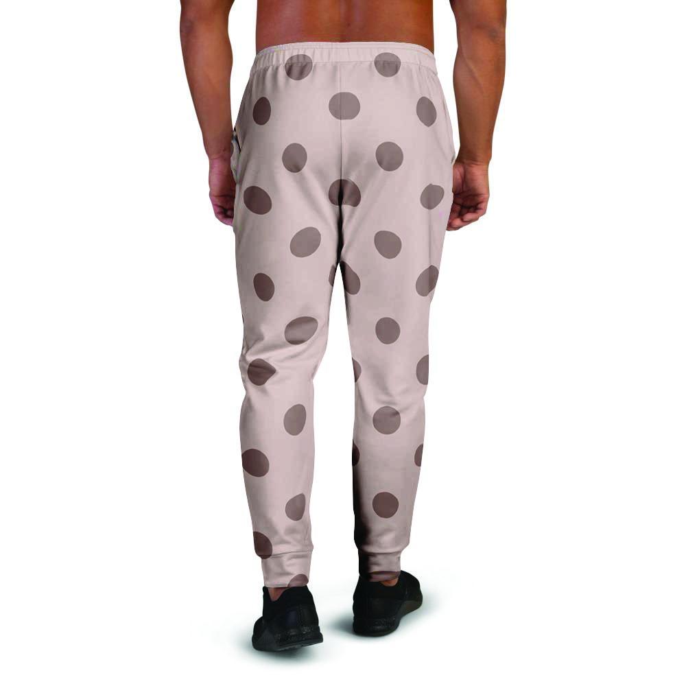 Tan And Brown Polka Dot Men's Joggers-grizzshop