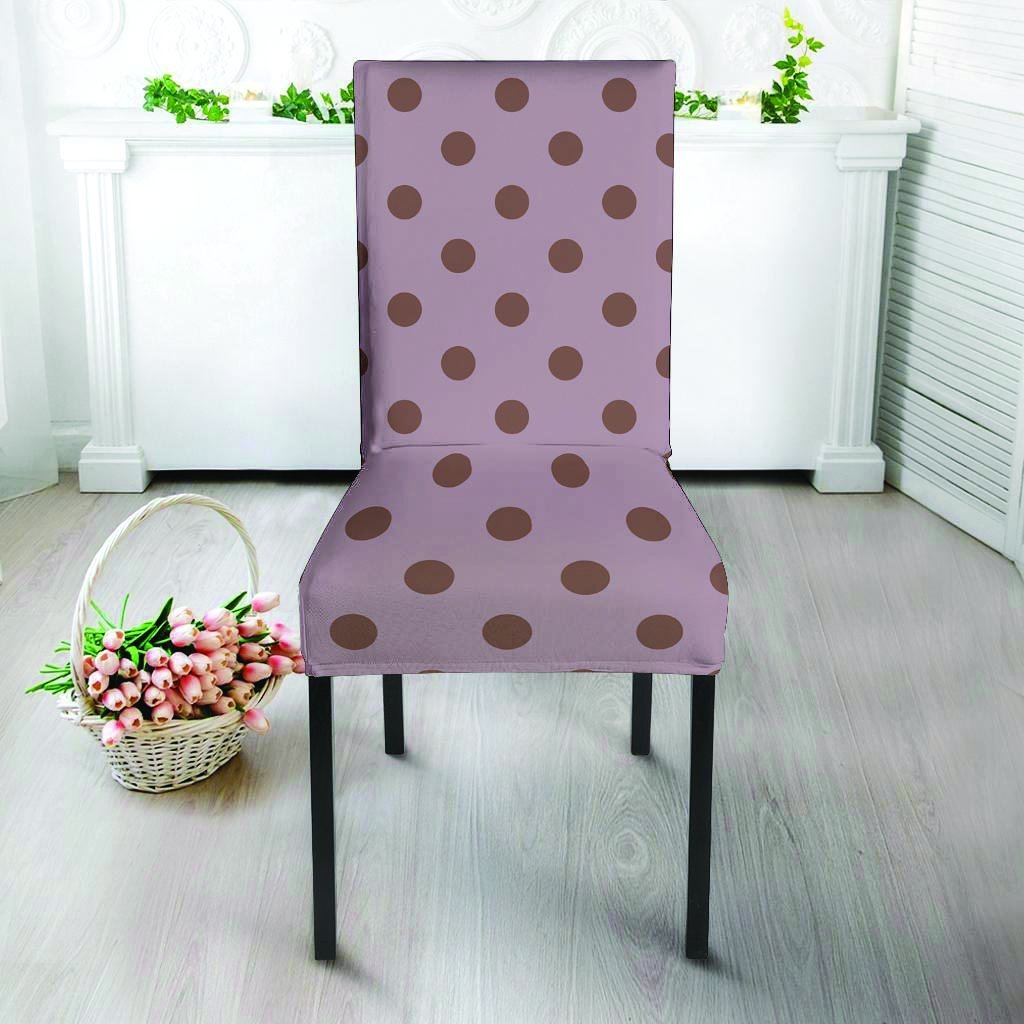 Tan And Brown Tiny Polka Dot Chair Cover-grizzshop