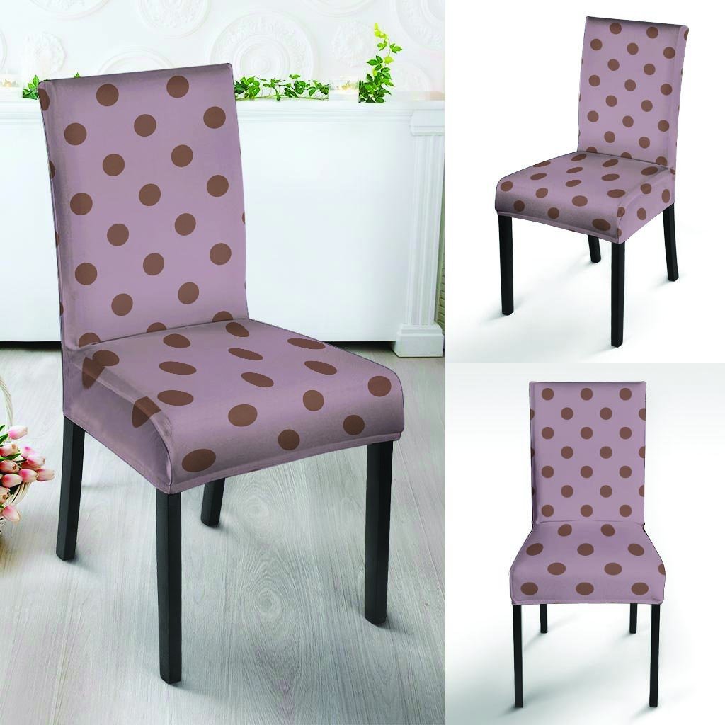 Tan And Brown Tiny Polka Dot Chair Cover-grizzshop