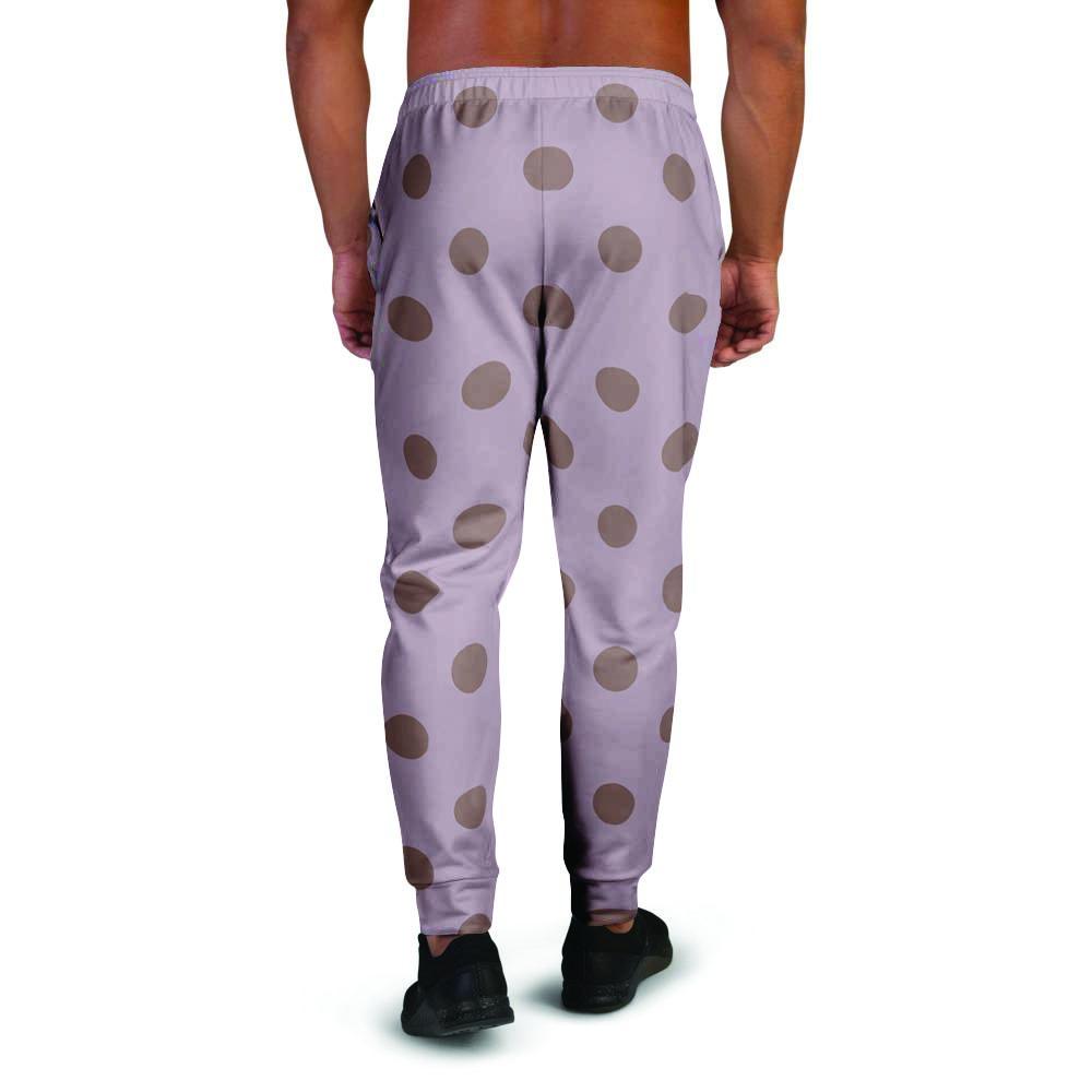 Tan And Brown Tiny Polka Dot Men's Joggers-grizzshop