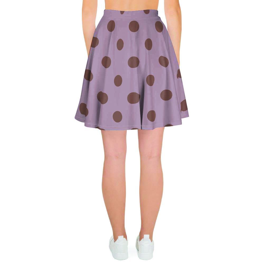 Tan And Brown Tiny Polka Dot Women's Skirt-grizzshop