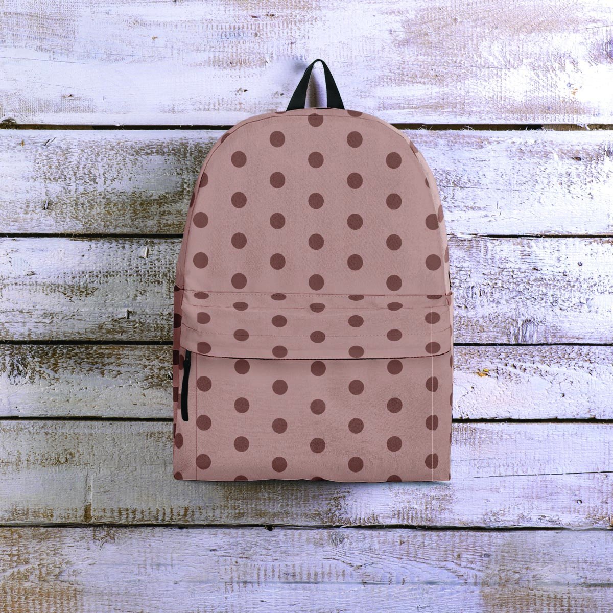 Tan Brown Polka Dot Backpack-grizzshop