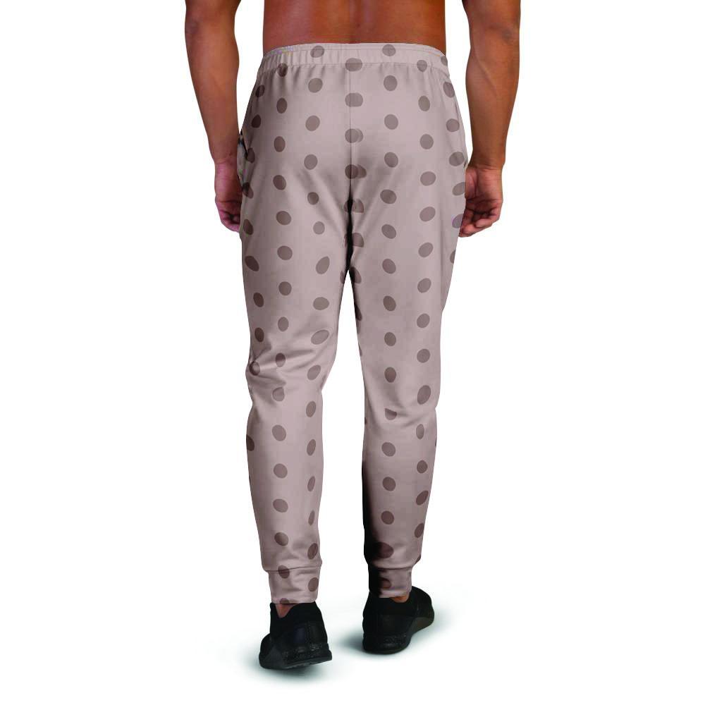 Tan Brown Polka Dot Men's Joggers-grizzshop