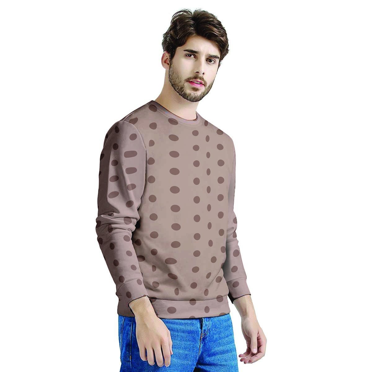 Tan Brown Polka Dot Men's Sweatshirt-grizzshop