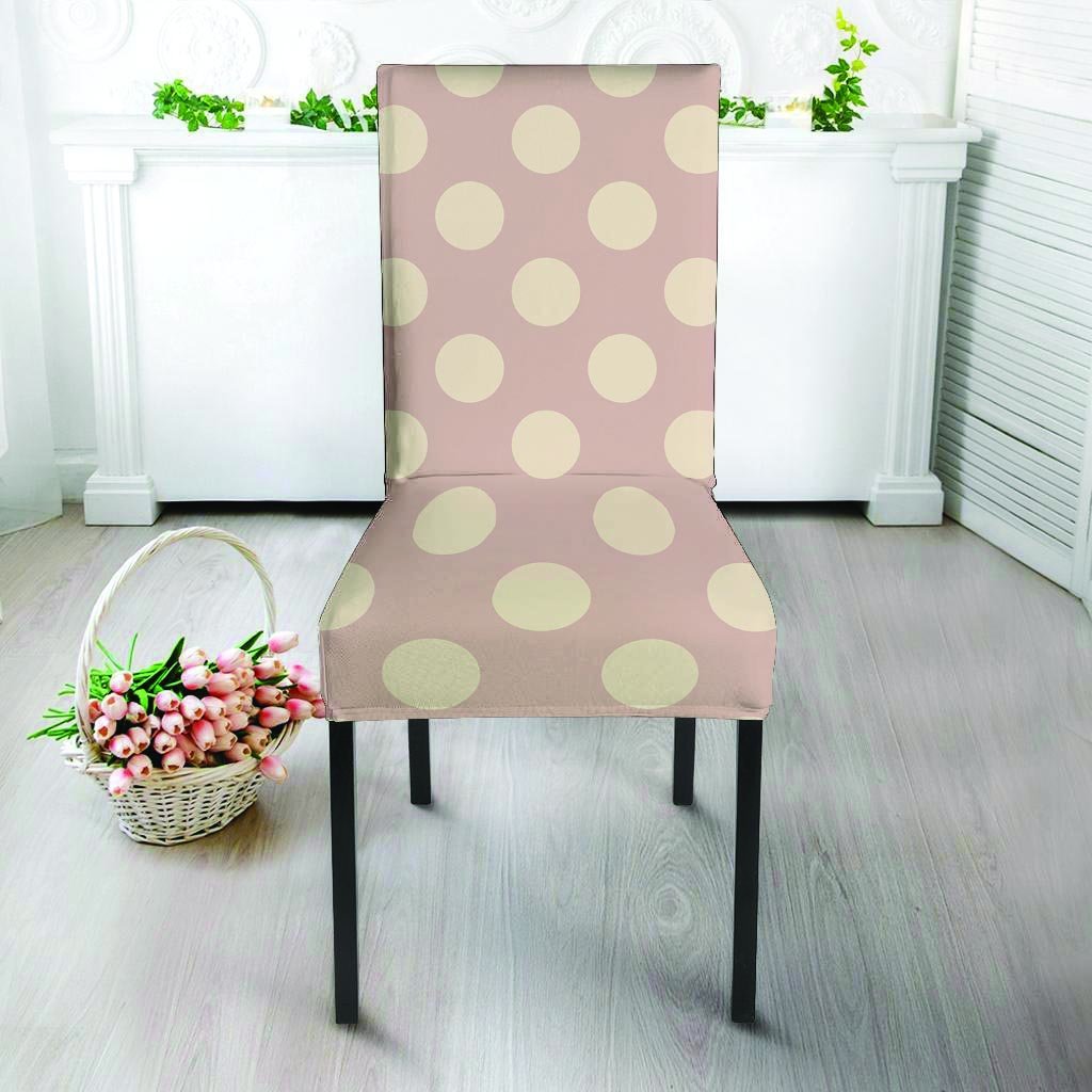 Tan Polka Dot Chair Cover-grizzshop