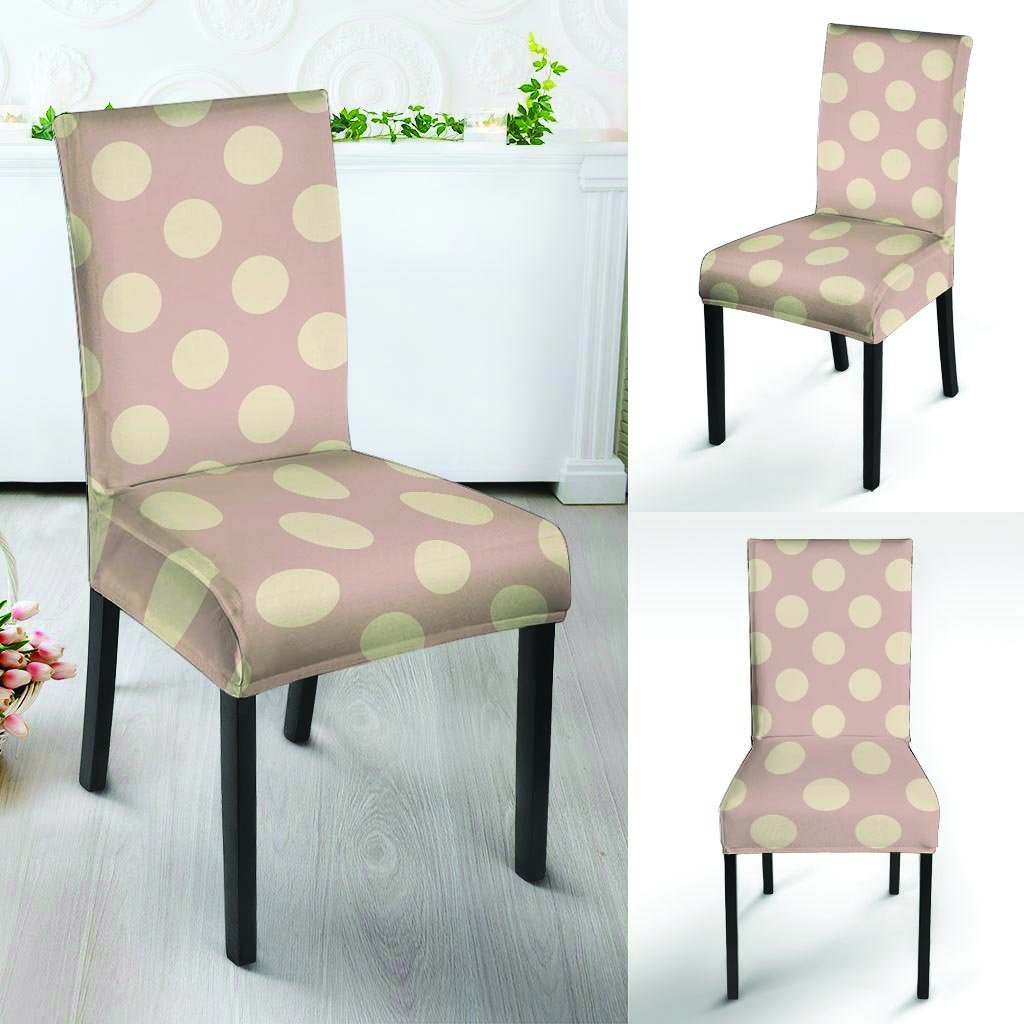 Tan Polka Dot Chair Cover-grizzshop