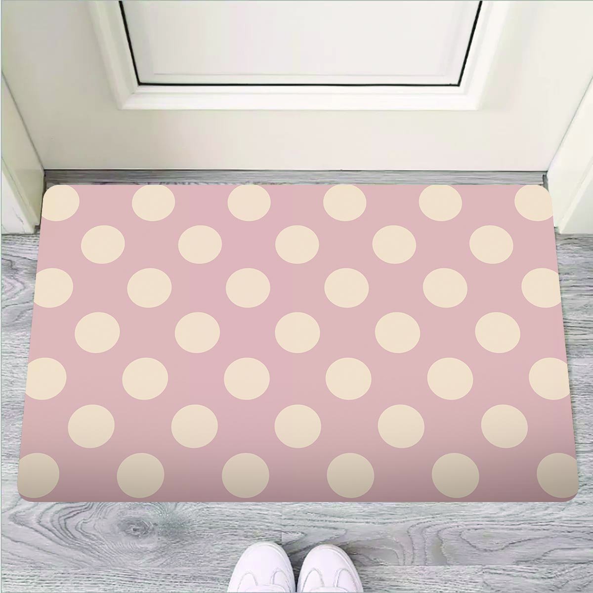 Tan Polka Dot Door Mat-grizzshop