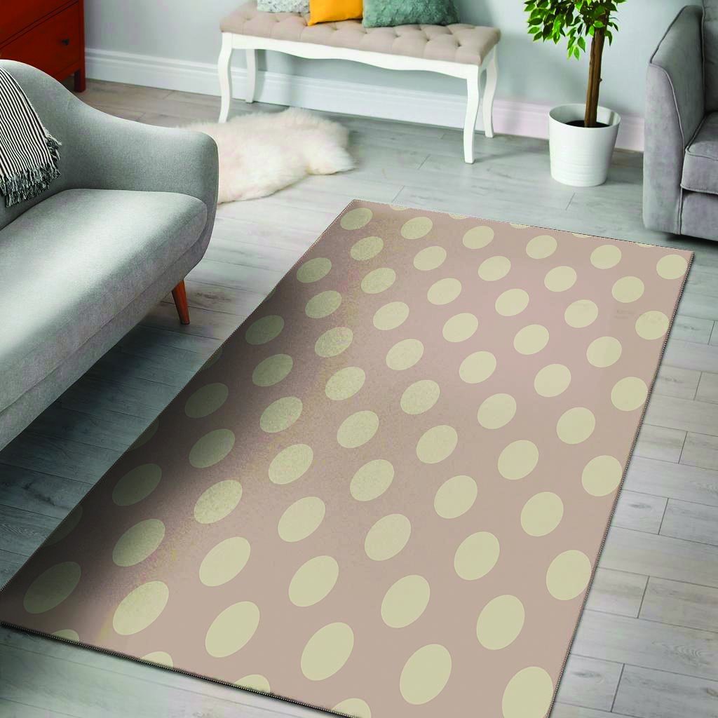Tan Polka Dot Floor Mat-grizzshop