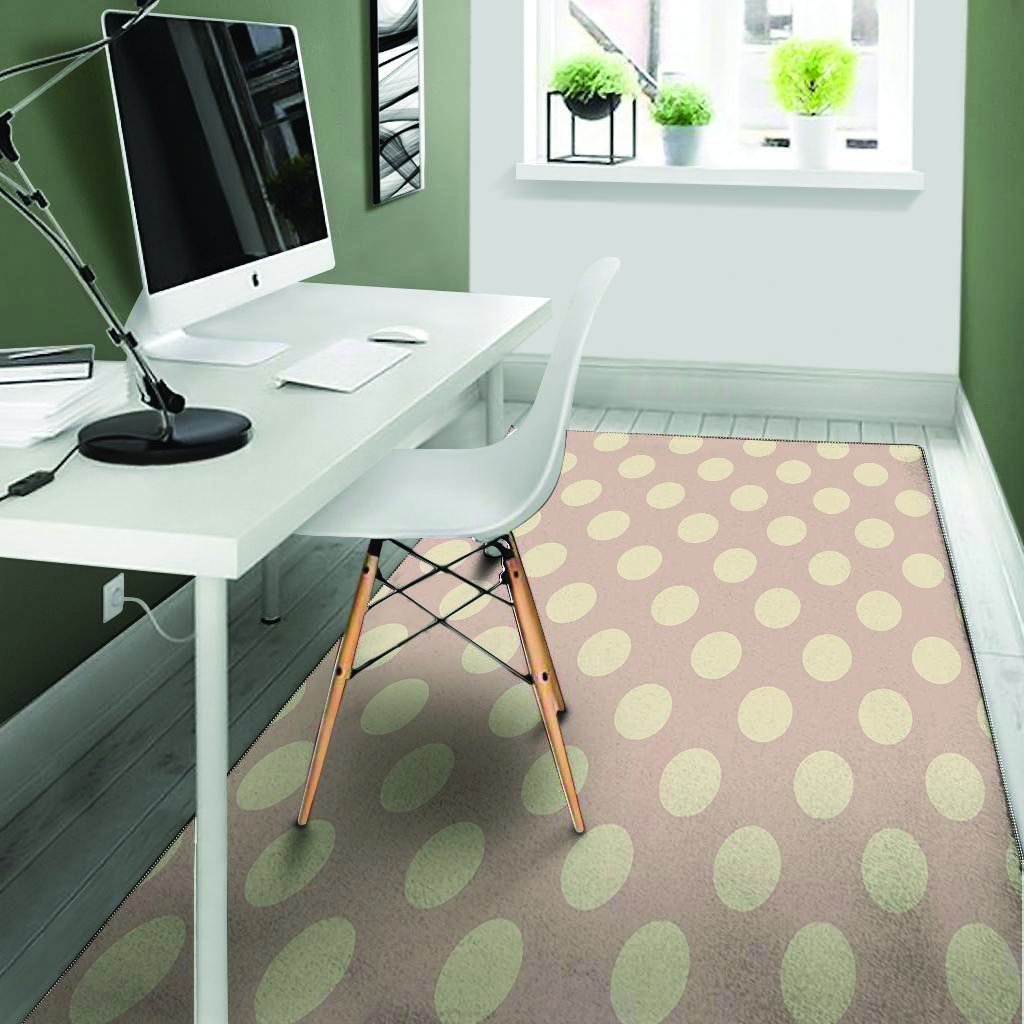 Tan Polka Dot Floor Mat-grizzshop