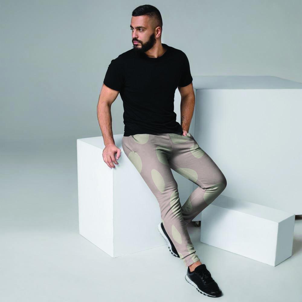 Tan Polka Dot Men's Joggers-grizzshop