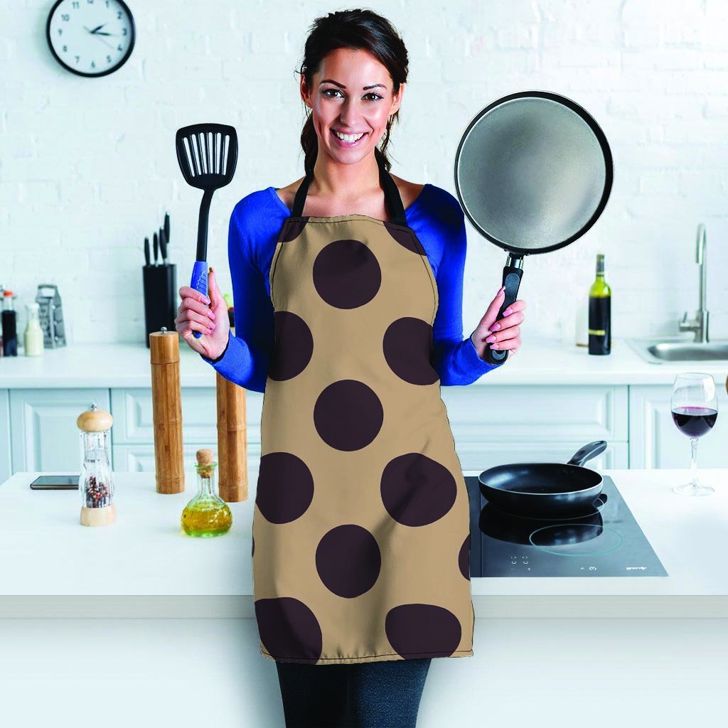 Tan And Black Polka Dot Women's Apron-grizzshop