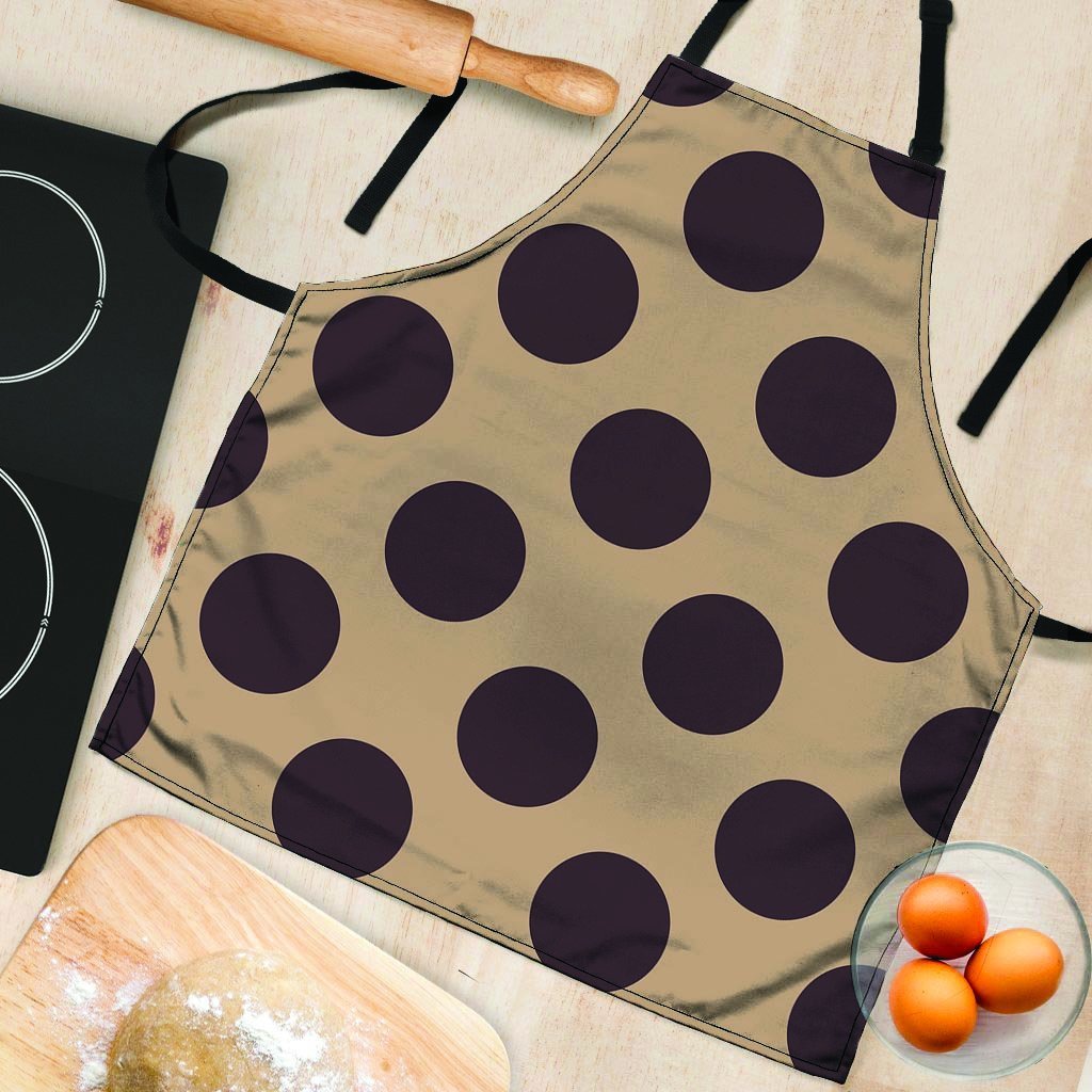 Tan And Black Polka Dot Women's Apron-grizzshop