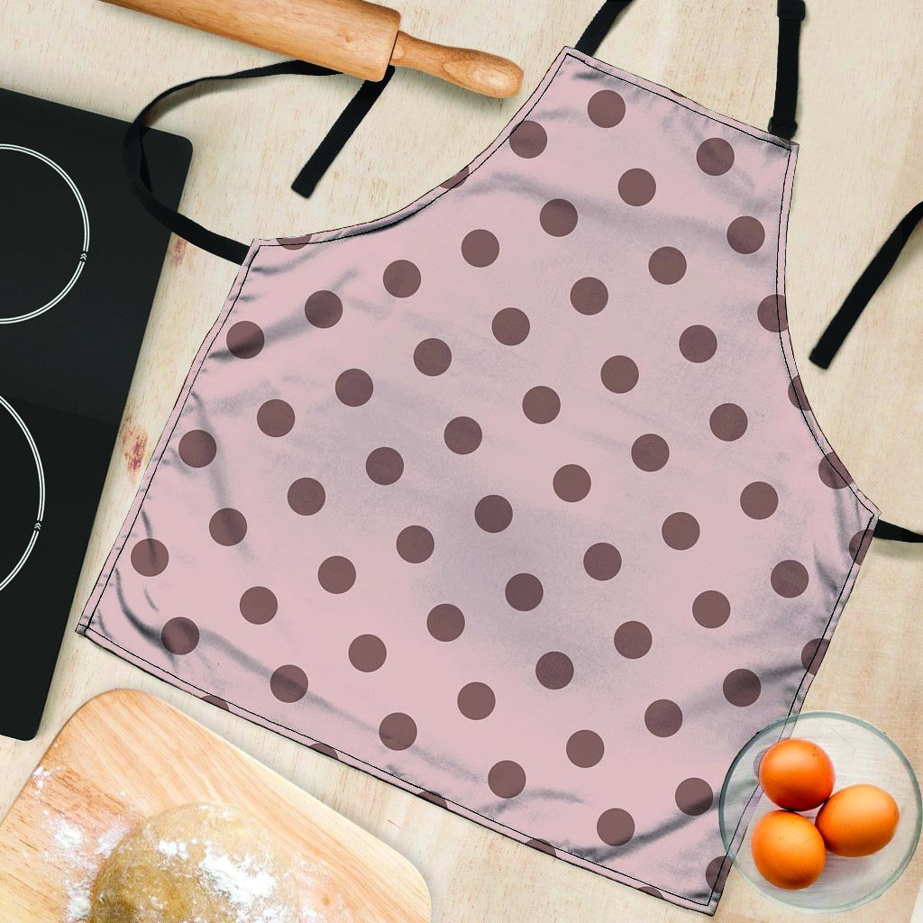 Tan And Brown Polka Dot Women's Apron-grizzshop