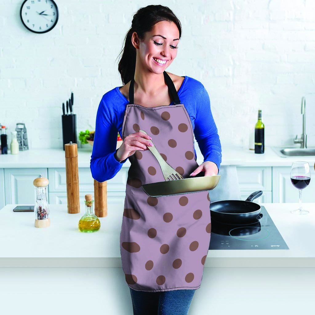 Tan And Brown Tiny Polka Dot Women's Apron-grizzshop