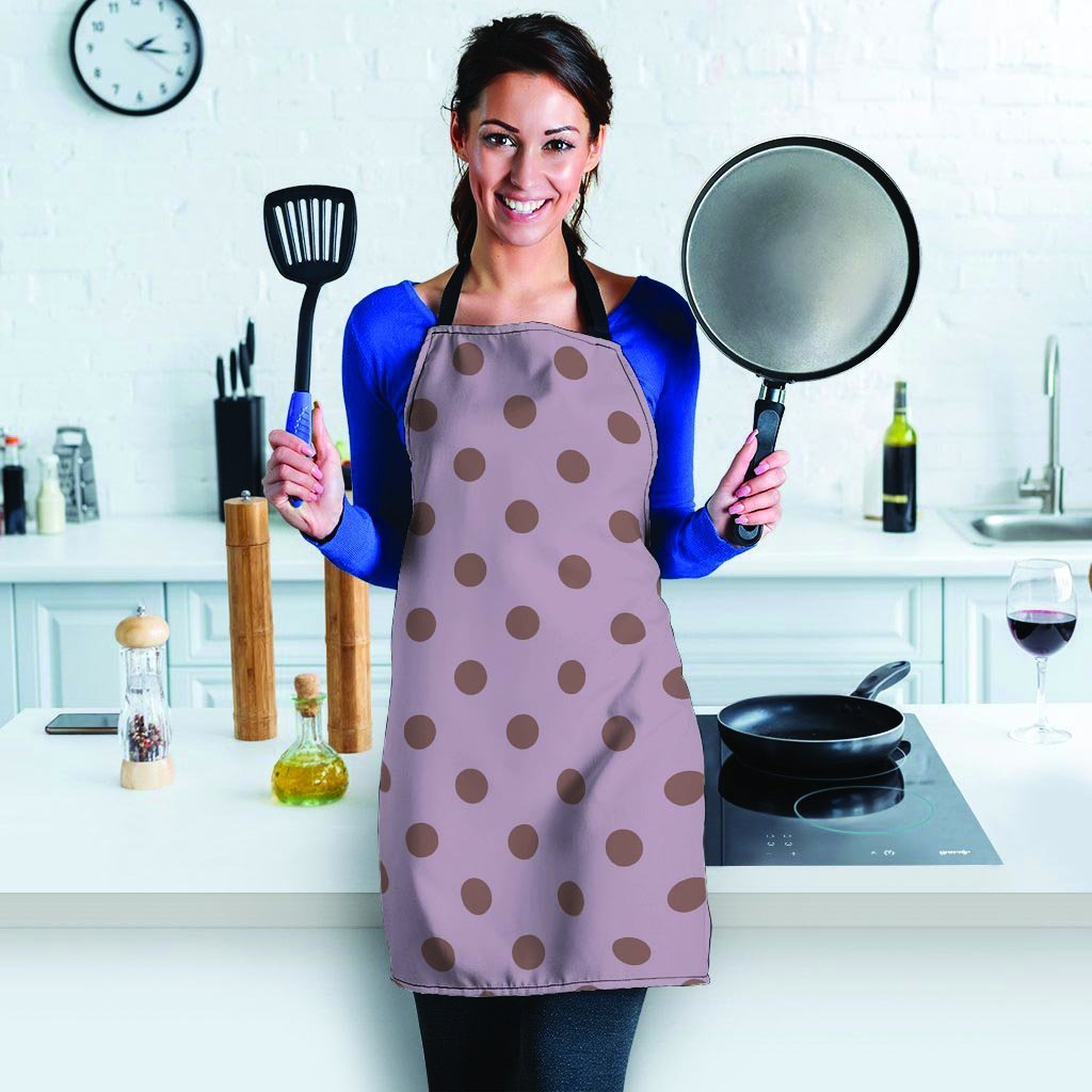Tan And Brown Tiny Polka Dot Women's Apron-grizzshop