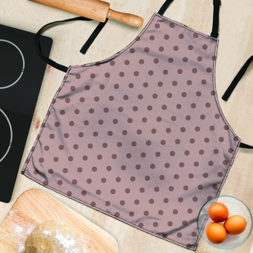 Tan Brown Polka Dot Women's Apron-grizzshop
