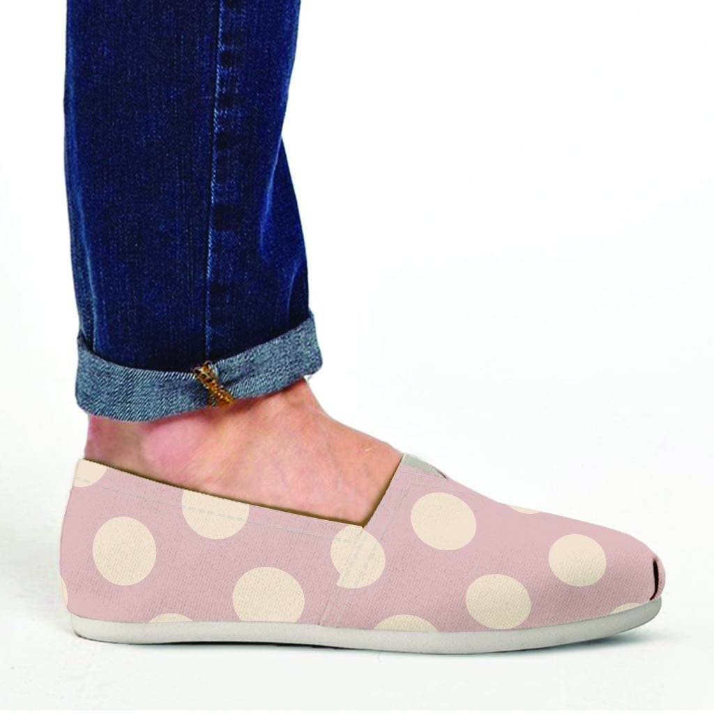 Tan Polka Dot Canvas Shoes-grizzshop