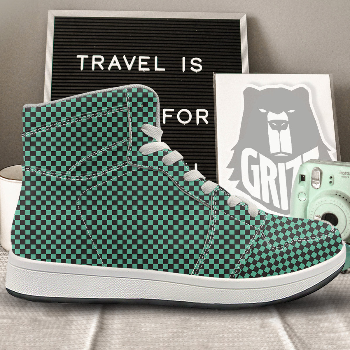Tanjiro Print Pattern High Top Sneakers-grizzshop