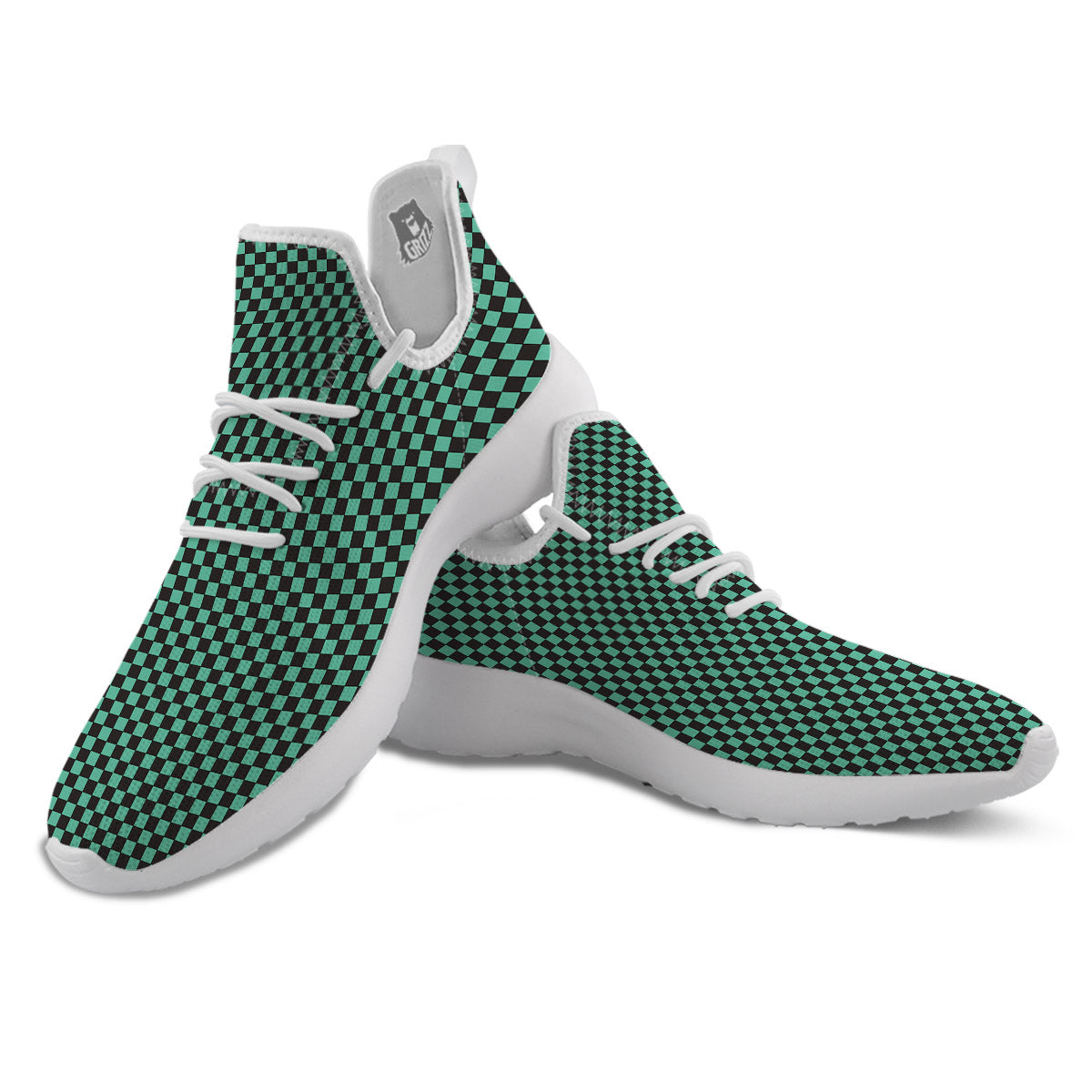 Tanjiro Print Pattern White Athletic Shoes-grizzshop