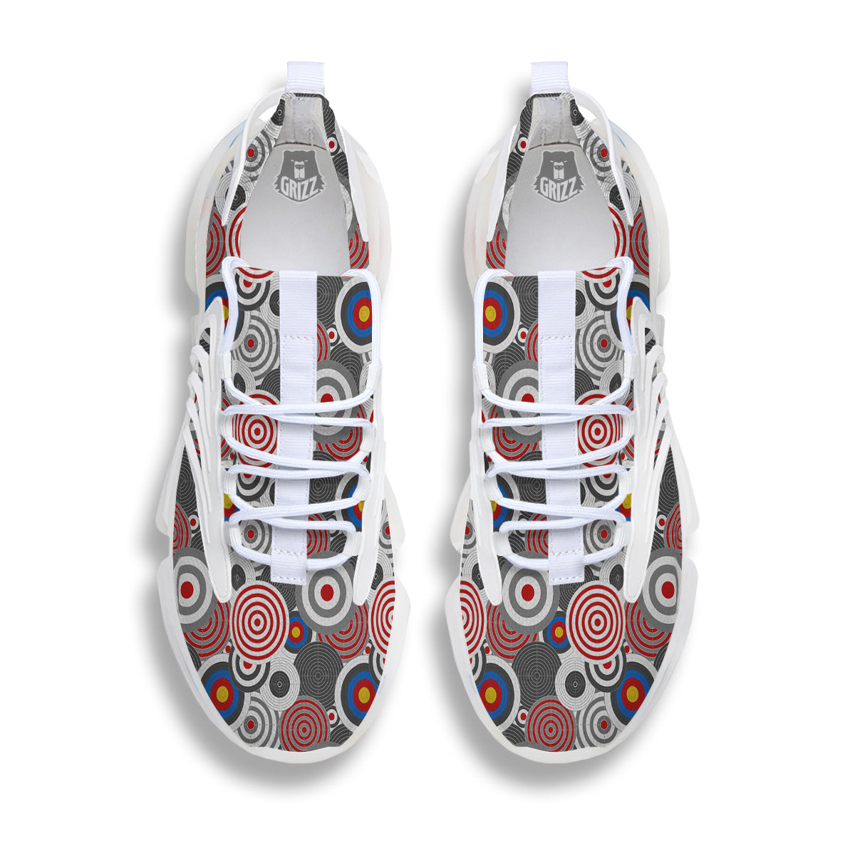 Target Darts Board Game Print Pattern White Gym Shoes-grizzshop