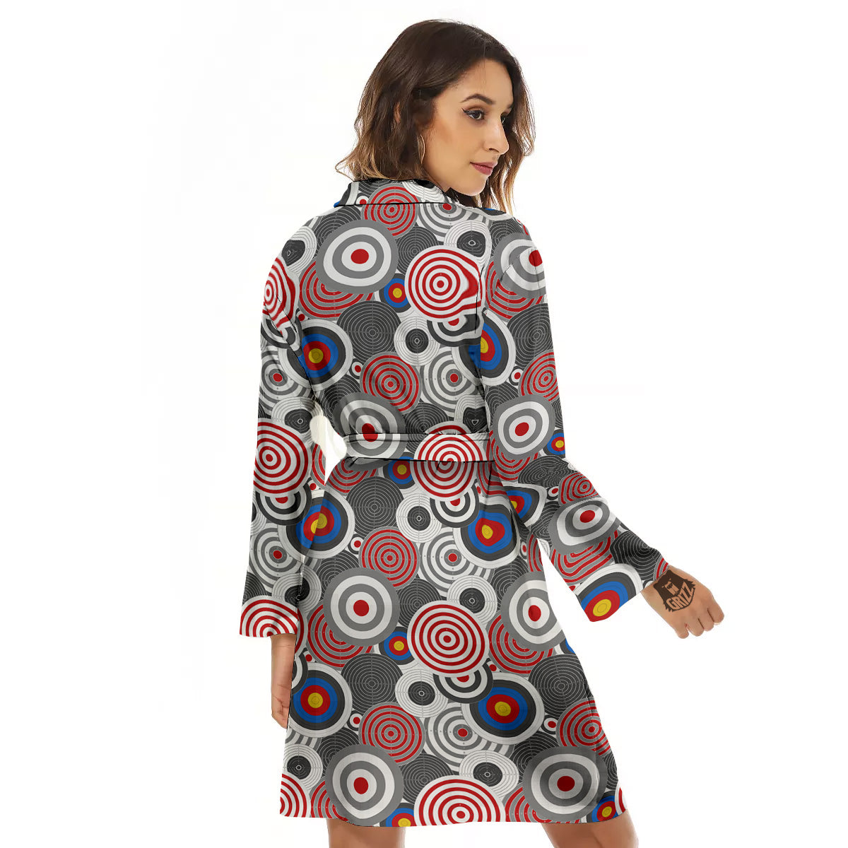 Target Darts Board Game Print Pattern Women's Robe-grizzshop