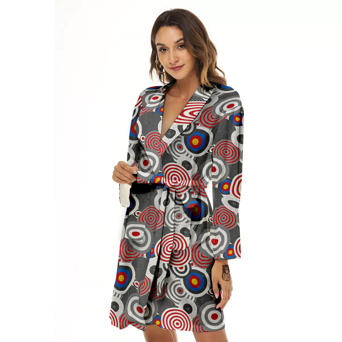Target Darts Board Game Print Pattern Women's Robe-grizzshop