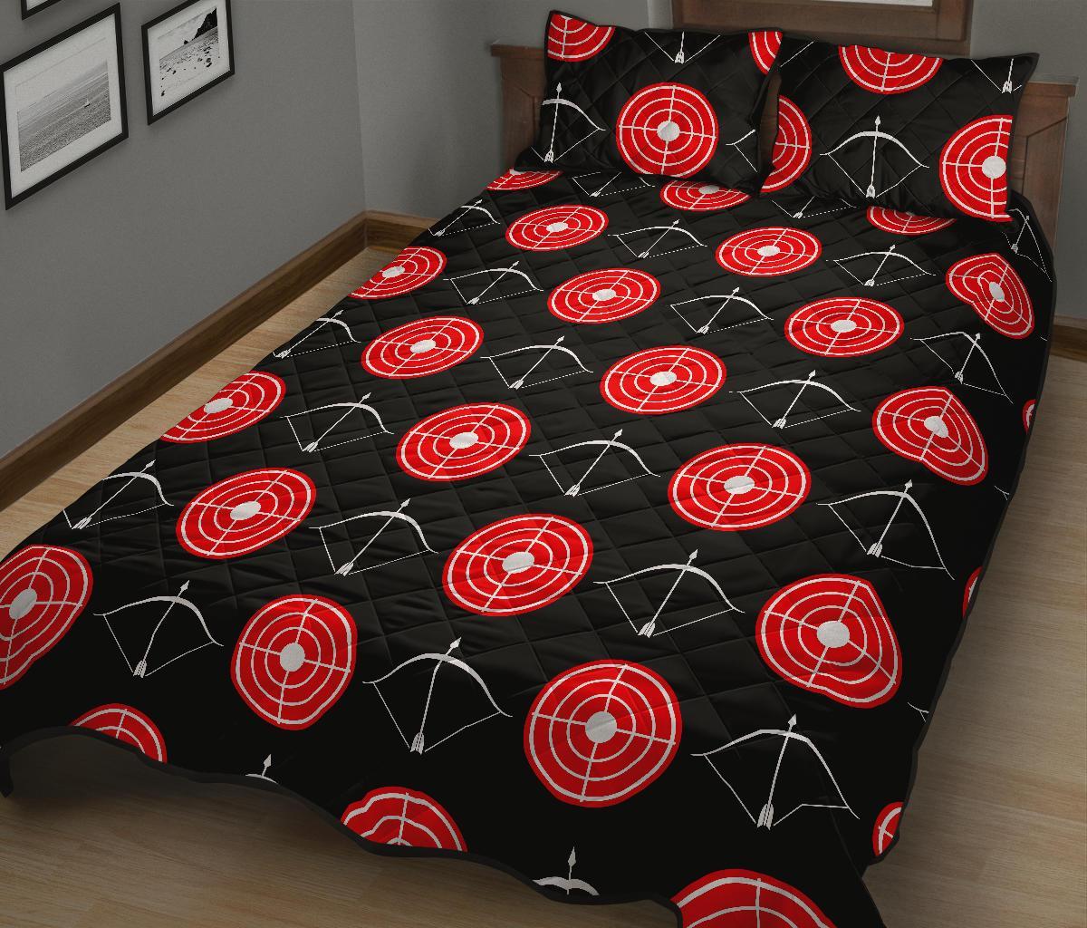 Targets Archery Pattern Print Bed Set Quilt-grizzshop