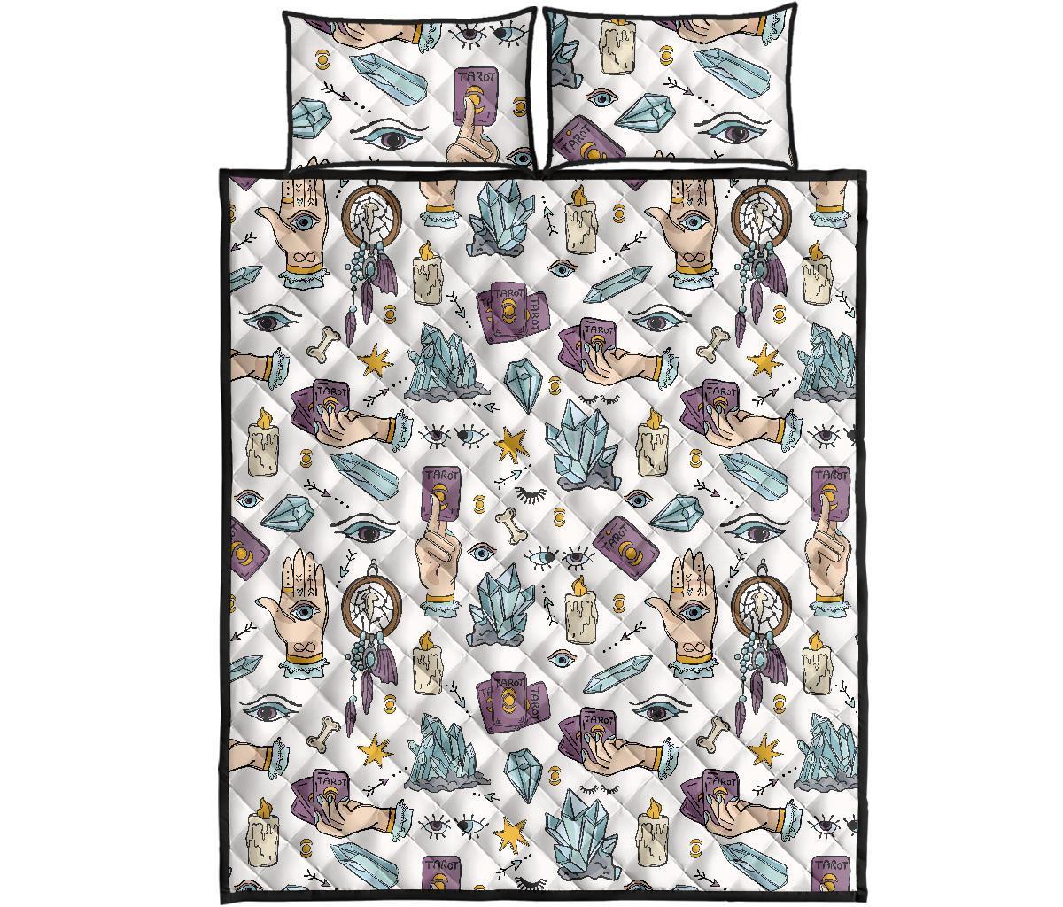 Tarot Pattern Print Bed Set Quilt-grizzshop