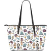 Tarot Pattern Print Leather Tote Bag-grizzshop