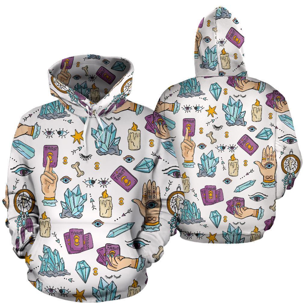 Tarot Pattern Print Men Women Pullover Hoodie-grizzshop