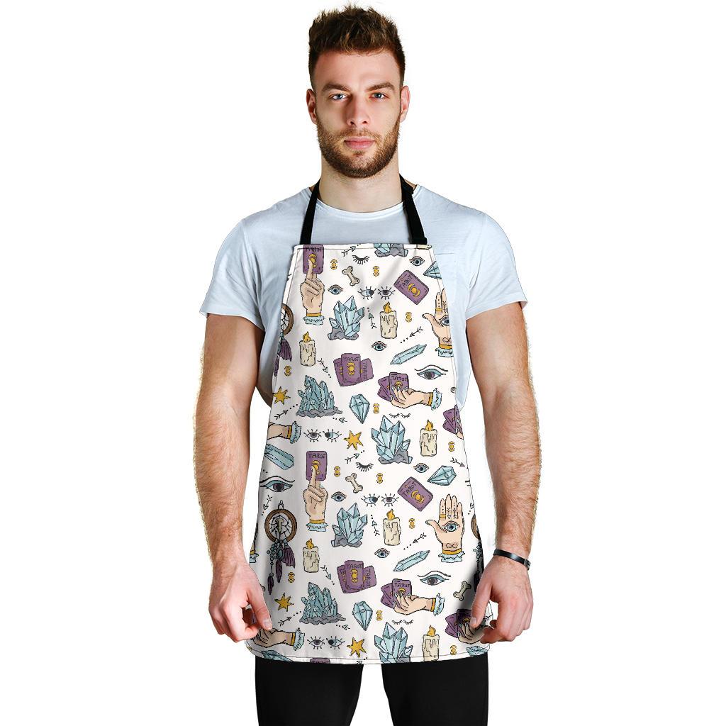 Tarot Pattern Print Men's Apron-grizzshop
