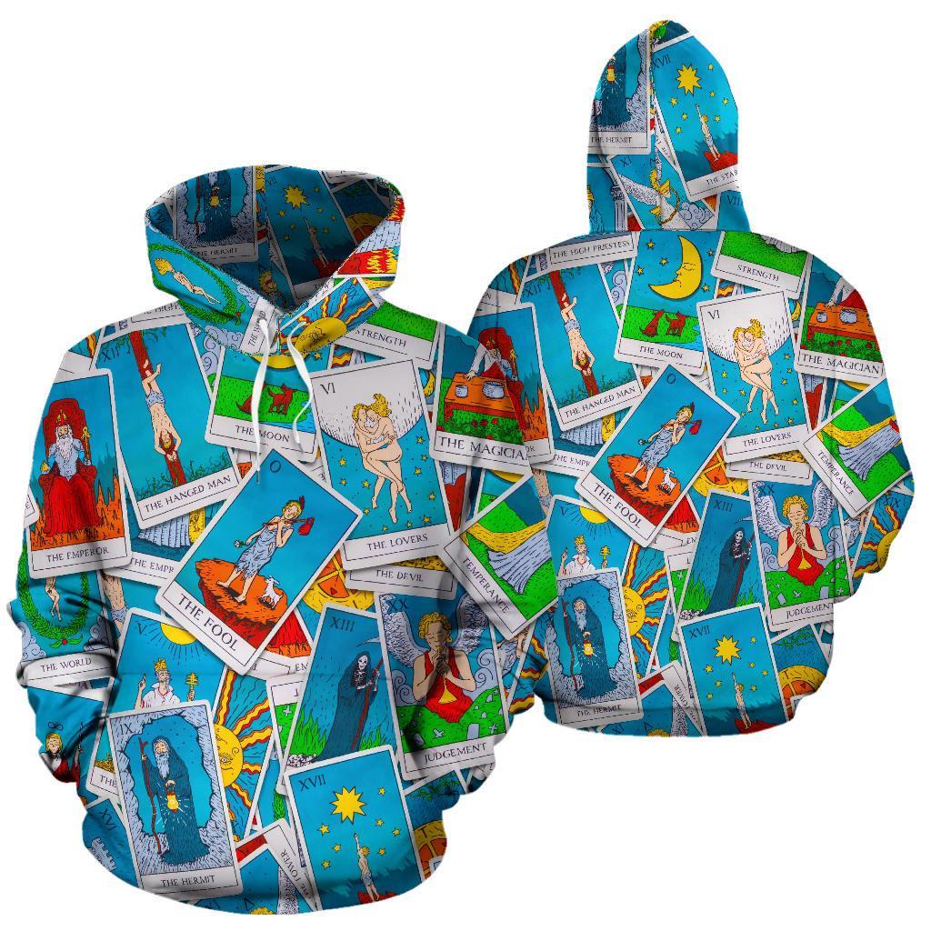 Tarot Print Pattern Men Women Pullover Hoodie-grizzshop