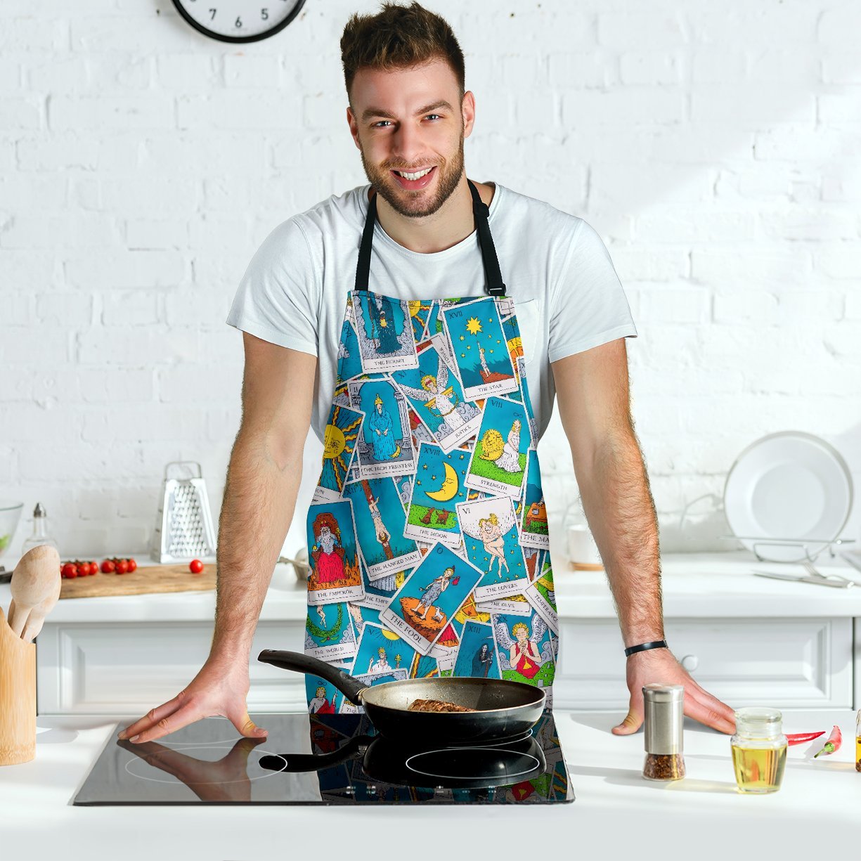 Tarot Print Pattern Men's Apron-grizzshop