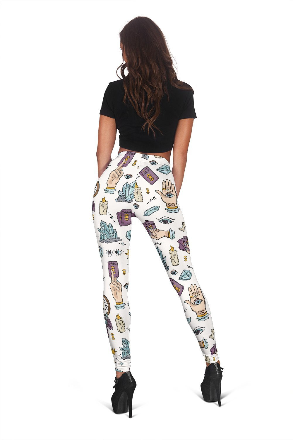 Tarot Pattern Print Women Leggings-grizzshop