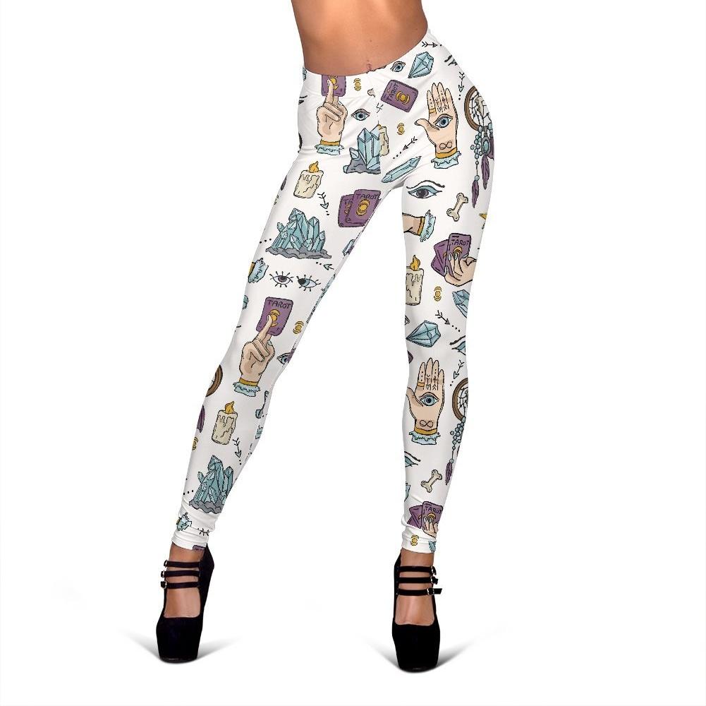 Tarot Pattern Print Women Leggings-grizzshop