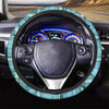 Tartan Aqua Blue Plaid Steering Wheel Cover-grizzshop