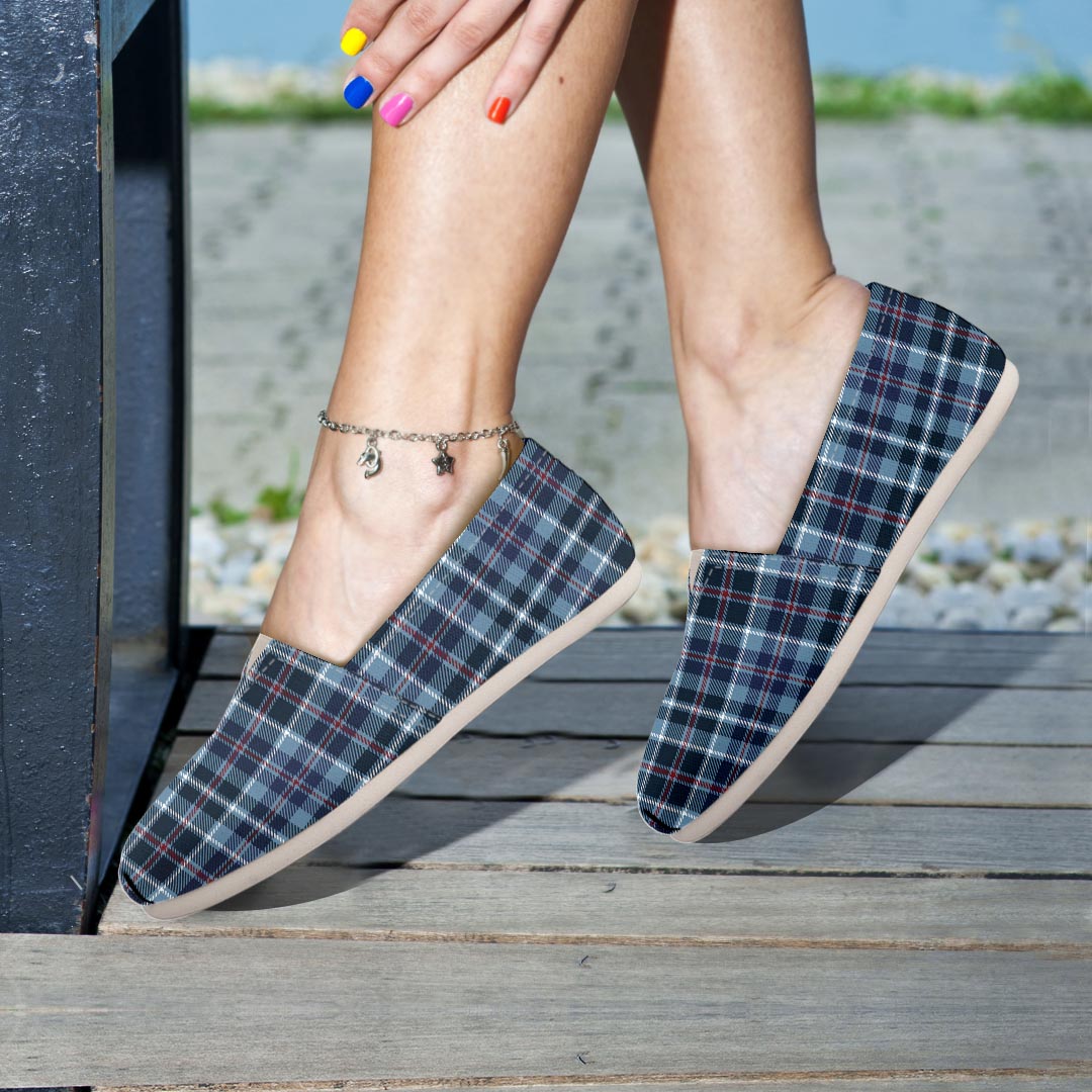 Tartan Blue Plaid Canvas Shoes-grizzshop
