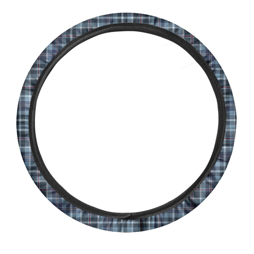 Tartan Blue Plaid Steering Wheel Cover-grizzshop