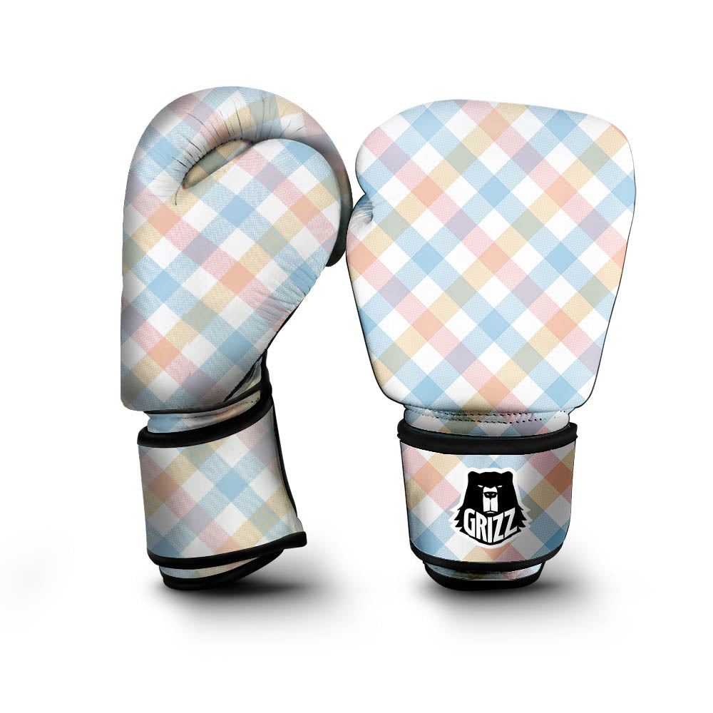 Tartan Colorful Print Pattern Boxing Gloves-grizzshop